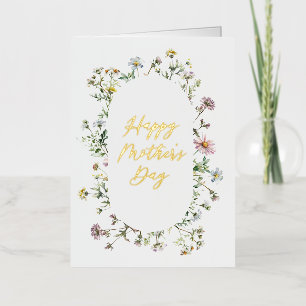 Meadow Wildflower Mothers Day Foil Greeting Card
