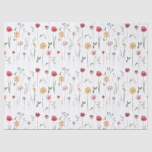 Meadow Wildflower Pattern Cottagecore Boho Vibe Tissue Paper