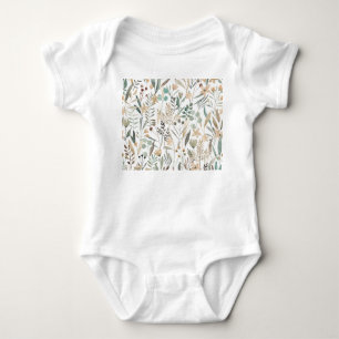 Meadow Wildflowers: Watercolor Charm. Baby Bodysuit