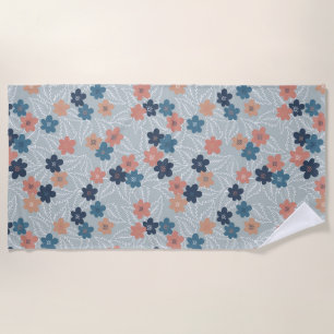 Meadow with colourful spring flowers beach towel