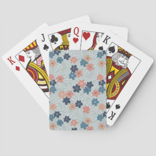Meadow with colourful spring flowers playing cards