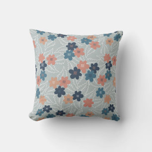 Meadow with colourful spring flowers throw pillow