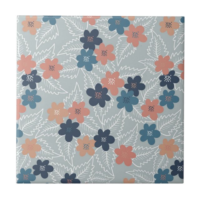 Meadow with colourful spring flowers tile (Front)