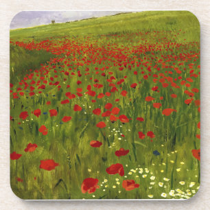Meadow with Poppies (1896) Merse Pál Szinyei Coaster
