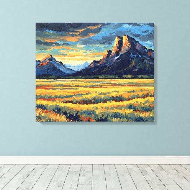 Meadows and Mountains Canvas Print (Insitu(Wood Floor))