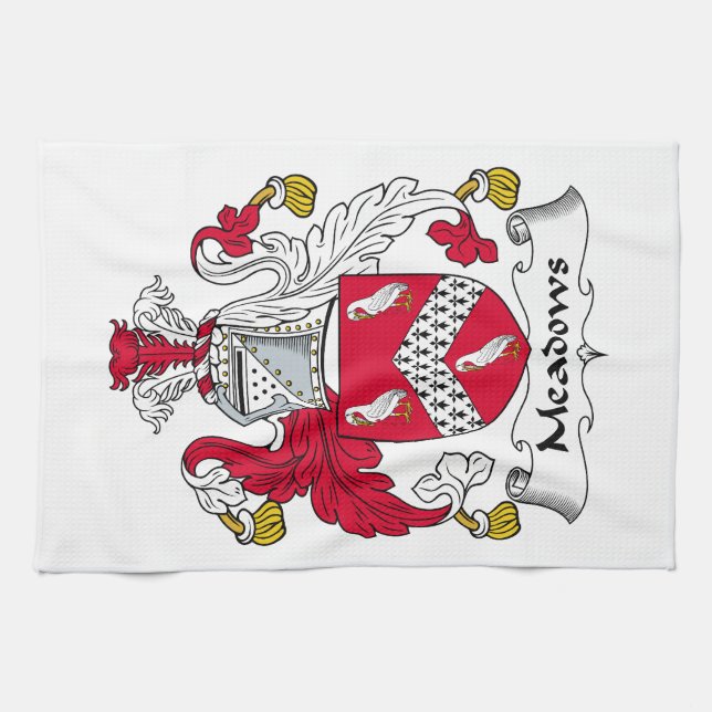 Meadows Family Crest Kitchen Towel (Horizontal)