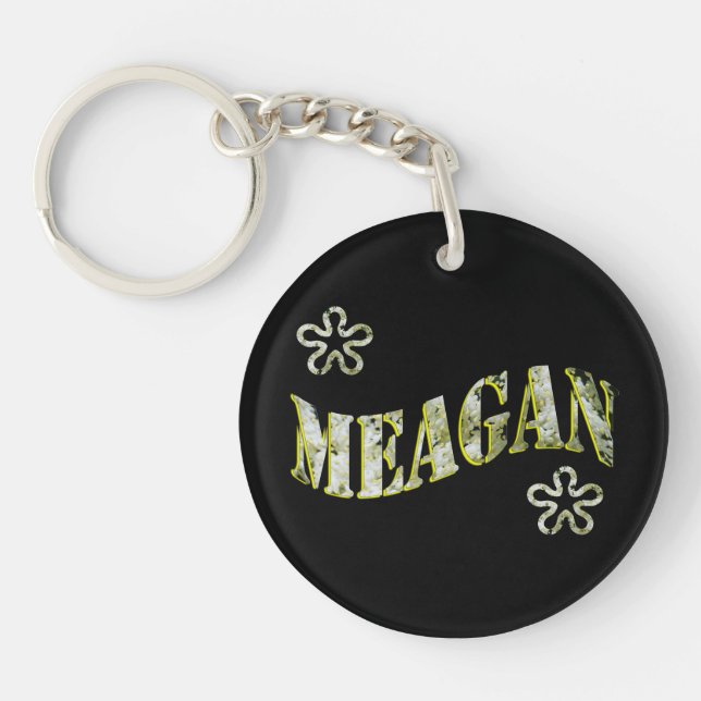Meagan, Ladies Name Logo, Keychain (Front)
