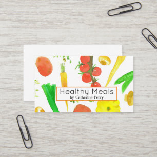 Meal Chef Catering Food Fresh Vegetables Business Card