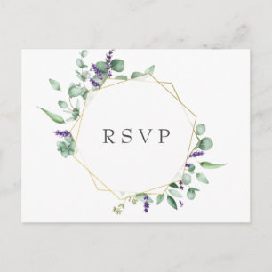 MEAL CHOICE Modern Eucalyptus Floral  Wedding RSVP Postcard