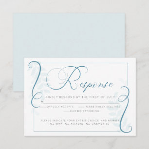 Meal Choice RSVP Teal Blue Simplistic Scroll Invitation