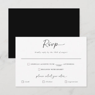 Meal Choice Wedding Modern Handwriting Reply RSVP Card