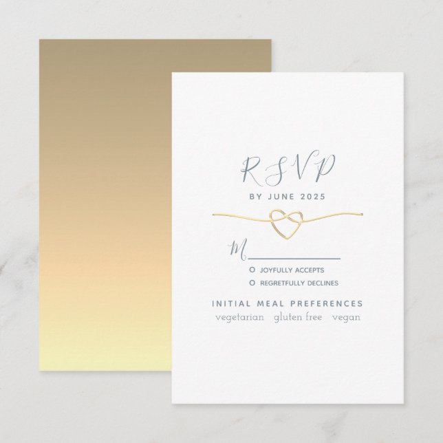 Meal Choice Wedding RSVP Card (Front/Back)