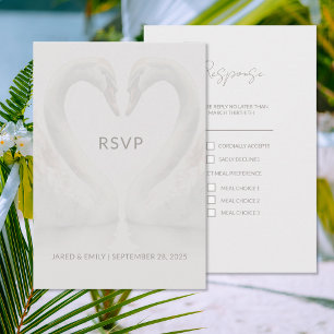 Meal Choice Wedding RSVP Card Swan