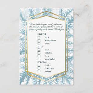 Meal choice winter event blue spruce art enclosure card