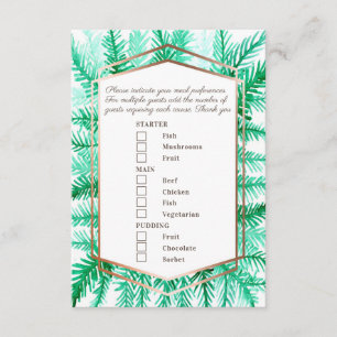 Meal choice winter event green pine needles art enclosure card
