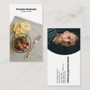 Meal Place Setting Personal Chef Custom Photo Business Card