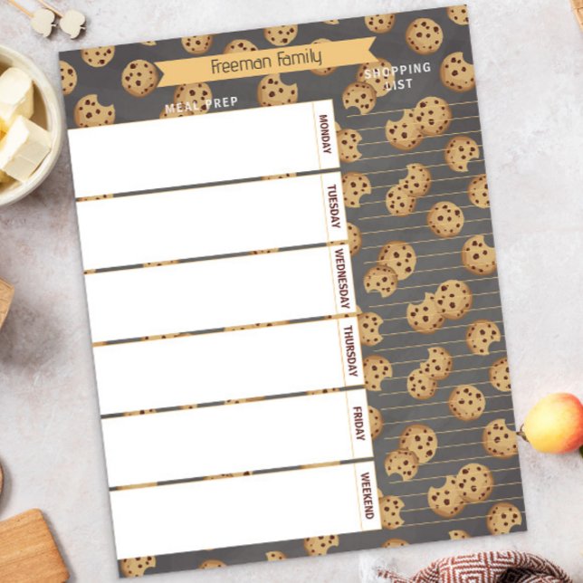 Meal Planner & Grocery List Notepad Chocolate Chip (Creator Uploaded)
