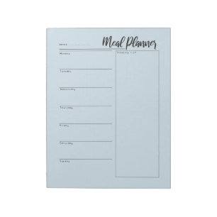 Meal planner notepad