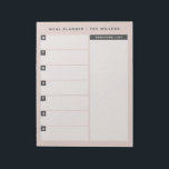 Meal Planner Notepad | Blush<br><div class="desc">Personalize this notepad with your title of preference to create a custom weekly meal planner or project planner. A design with shades of pink blush features a modern and simple design with plenty of space to write. The spaces for each day of the week allows you to plan your meals...</div>