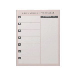 Meal Planner Notepad Blush