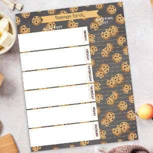Meal Planner & Shopping List Chocolate Chip Cookie Notepad