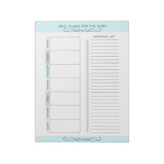Meal Planner Weekly Light Colours Notepad