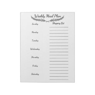 Meal Planning  Notepad