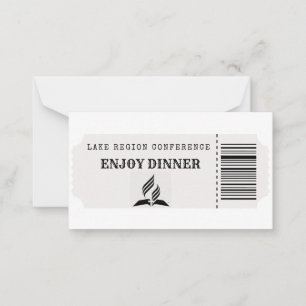 Meal tickets dinner card