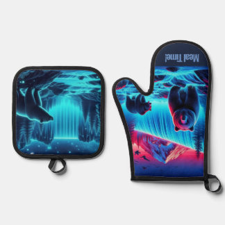 Meal Time!  Oven Mitt & Pot Holder Set