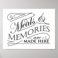 Meals and Memories are made here quote design