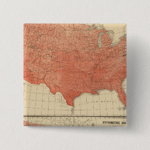 Mean annual temperature, Hypsometric sketch 2 Inch Square Button