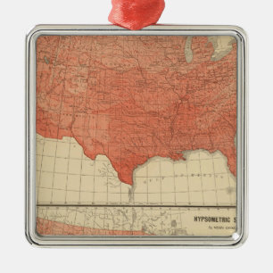 Mean annual temperature, Hypsometric sketch Metal Ornament