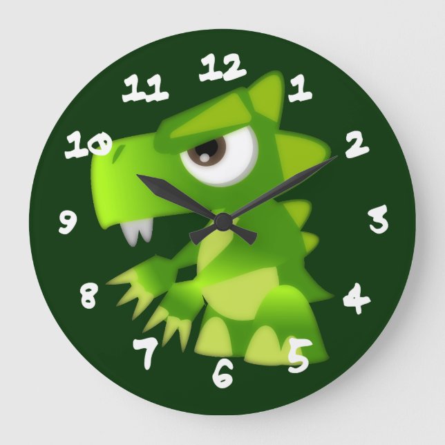 Mean Baby Dragon Large Clock (Front)