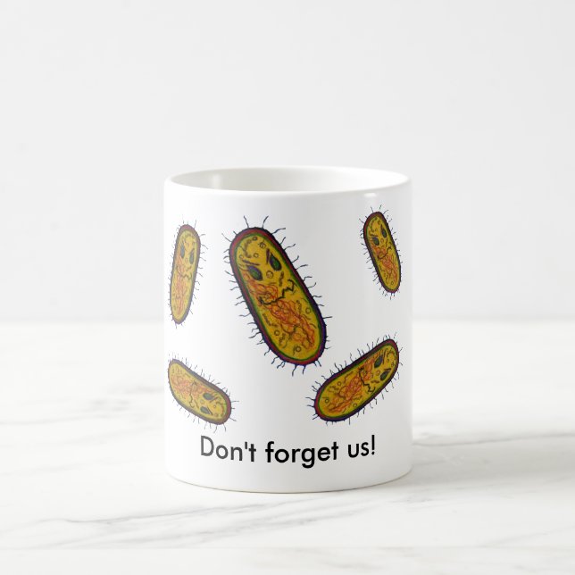 Mean Bacteria Cartoon Character Coffee Mug (Center)