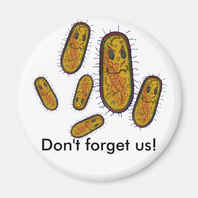 Mean Bacteria Cartoon Character Magnet (Front)
