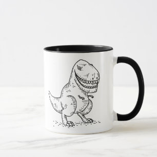 Mean Cool Dinosaur T Rex Cartoon Mug