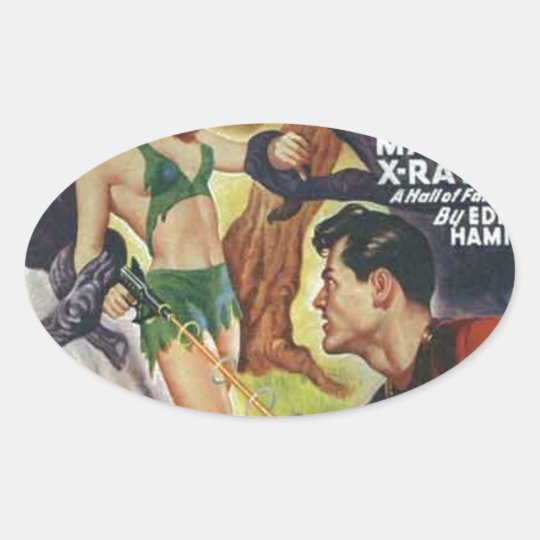 Mean Forest Girl Oval Sticker