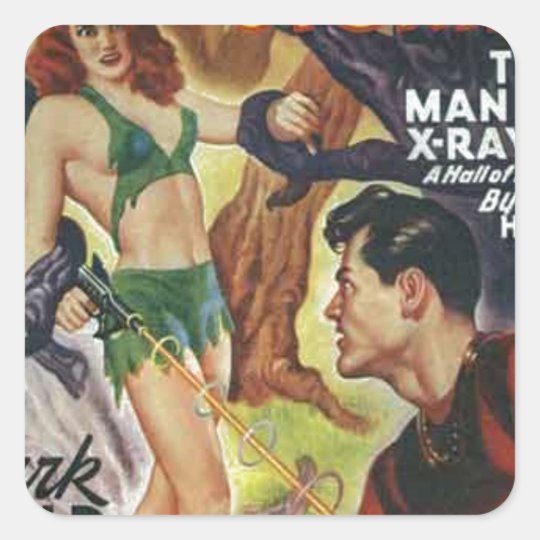 Mean Forest Girl Square Sticker