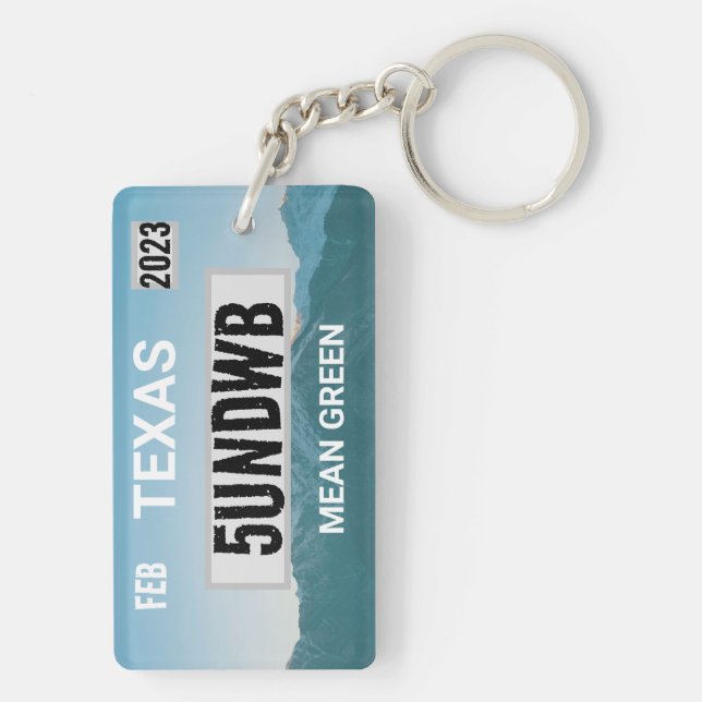 mean green license plate keychain (Back)