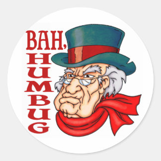 Mean Old Scrooge Classic Round Sticker