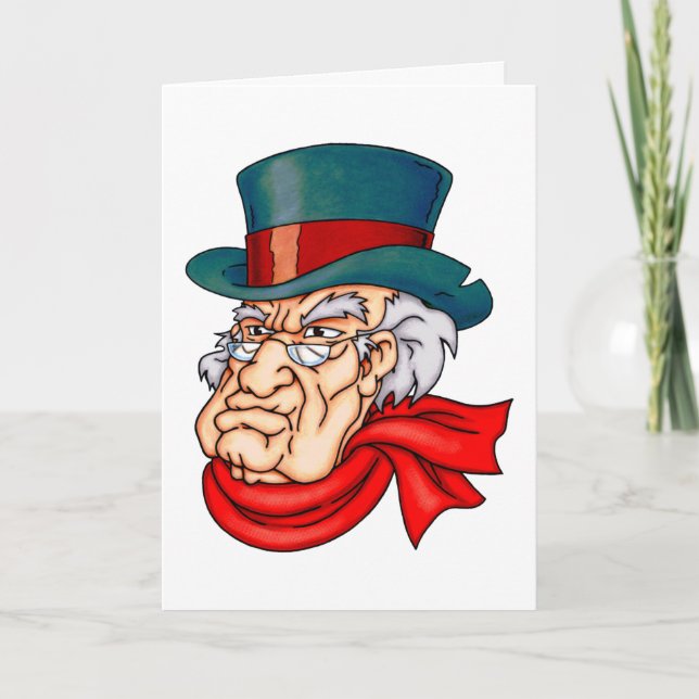 Mean Old Scrooge Holiday Card (Front)