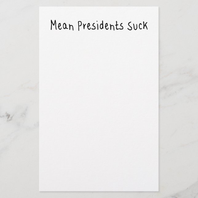 Mean Presidents Suck Stationery (Front)
