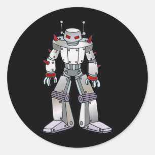 Mean Robot with Spikes Classic Round Sticker