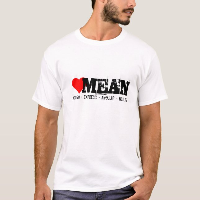 MEAN stack, mongo express, angular and node.js T-Shirt (Front)