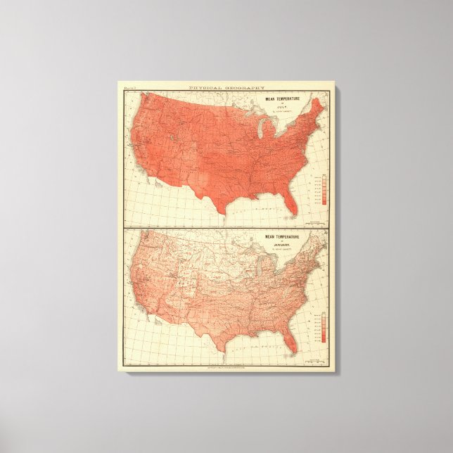 Mean temperature canvas print (Front)