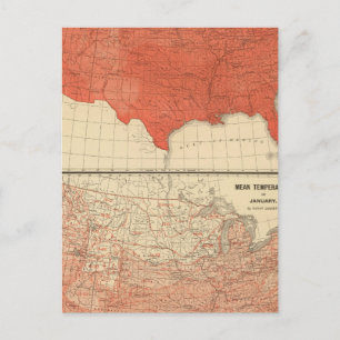 Mean temperature postcard