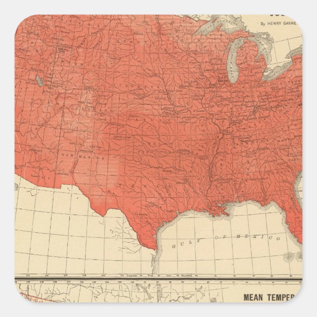 Mean temperature square sticker (Front)