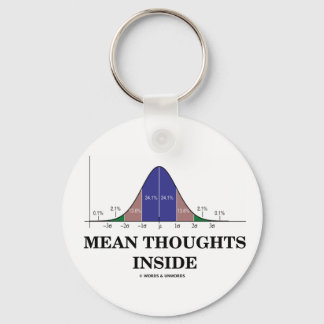 Mean Thoughts Inside (Statistics Humour) Keychain