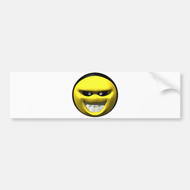 Mean yellow face bumper sticker (Front)
