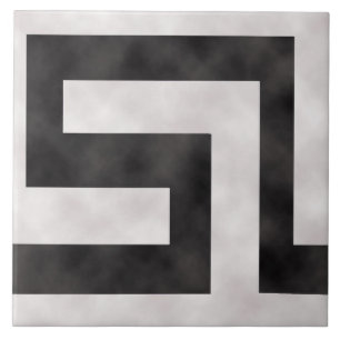 Meander ~ Black and White Tile